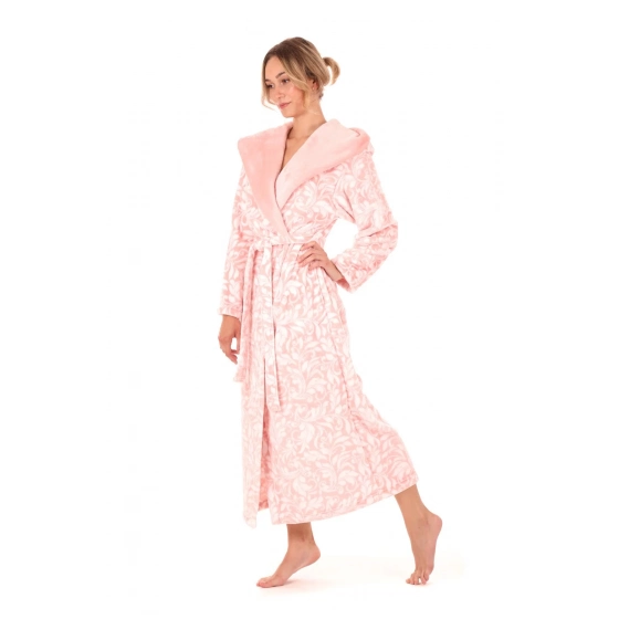 Dámsky župan Flora s kapucňou 3956 3053 ružová perla - Vestis