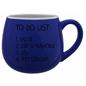 TO DO LIST: BYŤ ÚŽASNÝ - modrý keramický hrnček 300 ml
