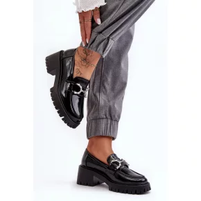 Mokasíny na podpätku 2646-6 čierne - Step in style