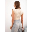 Dámska saténová blúzka 10047 béžová - Kesi