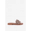 Dámske šľapky na plochom podpätku 40381 Taupe - Zazoo