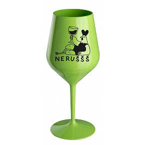 NERUŠŠŠ - zelená nerozbitná sklenice na víno 470 ml NERUŠŠŠ - zelená nerozbitná sklenice na víno 470 ml