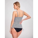 Dámsky vrchný diel plaviek Tankiny Anya Stripe SW0891 Čierno-biela - Panache