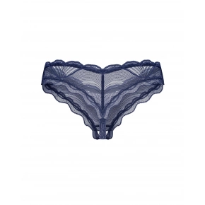 Dámske tangá Nightly Blue Crotchless Thong tm. modré - Obsessive
