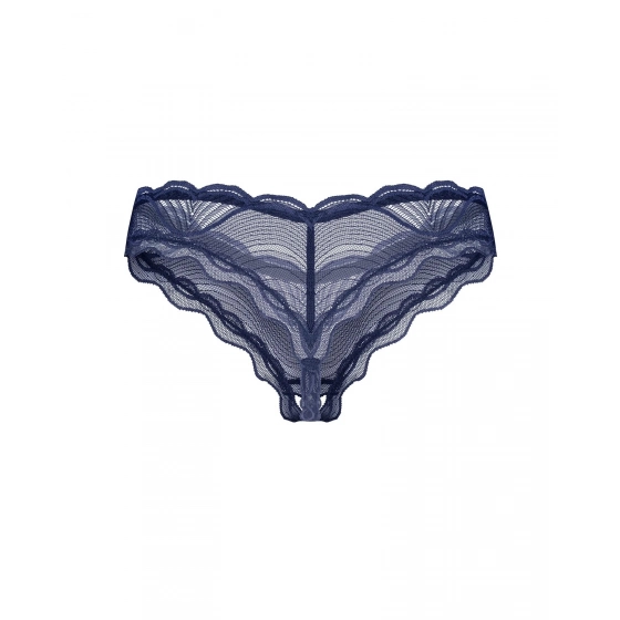 Dámske tangá Nightly Blue Crotchless Thong tm. modré - Obsessive