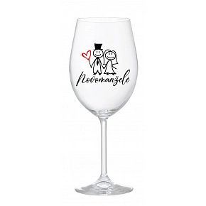 NOVOMANŽELÉ - čirá sklenice na víno 350 ml NOVOMANŽELÉ - čirá sklenice na víno 350 ml