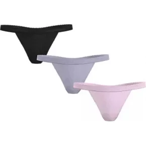 Dámske tangá 3Pack UW0UW05017 0V9 čierne/fialové/zv. ružové - Tommy Hilfiger