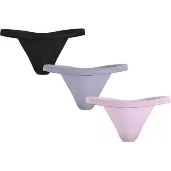 Dámske tangá 3Pack UW0UW05017 0V9 čierne/fialové/zv. ružové - Tommy Hilfiger