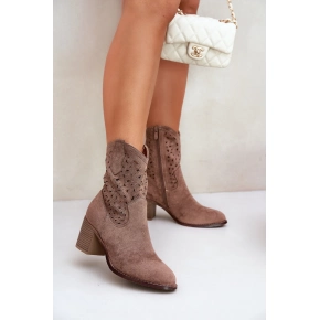 Dámské kotníkové boty HY51-125 hnědé - S.Barski Dámské kotníkové boty HY51-125 hnědé - S.Barski