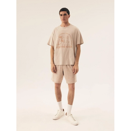 Pánske pyžamo Core 42604 02X Béžová vzor - Henderson