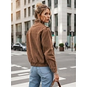 Kurtka damska zamszowa bomberka jasnobrązowa FashionStreet TY5644