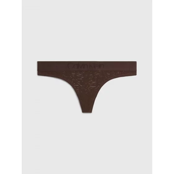 Dámske tangá 000QF7287E BKC tm. hnedé - Calvin Klein