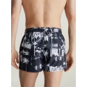 Pánske plavky KM0KM00968 0GL čiernobiele s palmami - Calvin Klein