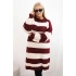 Dámske pletené šaty 8111 bordó-béžové - Kesi