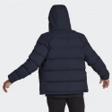 Pánska páperová bunda s kapucňou M HG8750 Tmavo modrá - Adidas
