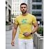 T-shirt męski z nadrukiem klasyczny żółty FashionStreet NX5020R