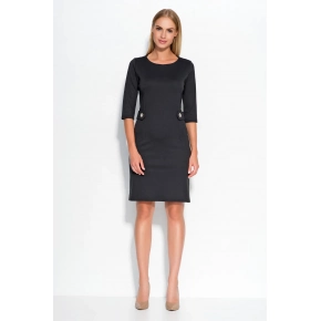 Dámske šaty značkové zdobené v páse gombíky stredne dlhé - Makadamia