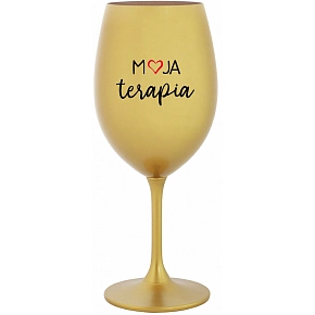 MOJA TERAPIA - zlatý pohár na víno 350 ml