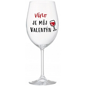 VÍNO JE MŮJ VALENTÝN - čirá sklenice na víno 350 ml VÍNO JE MŮJ VALENTÝN - čirá sklenice na víno 350 ml