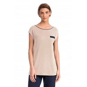 Vamp - Krátka dámska nočná košeľa BEIGE SOLEIL S 14191 - Vamp