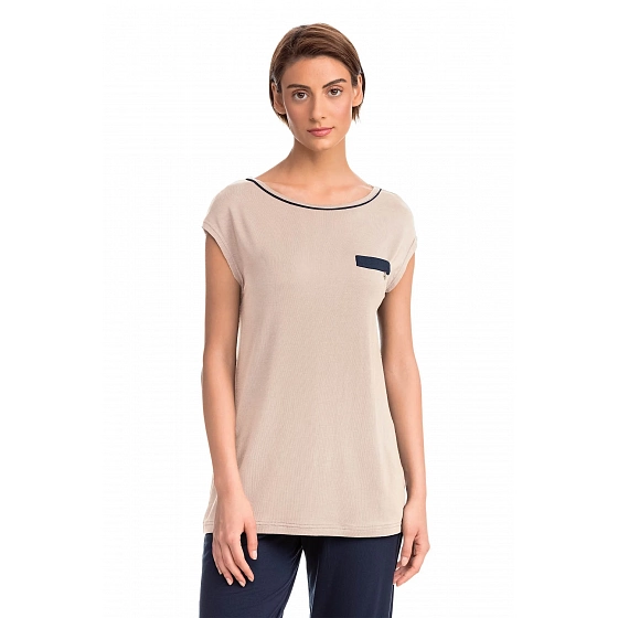 Vamp - Krátka dámska nočná košeľa BEIGE SOLEIL S 14191 - Vamp