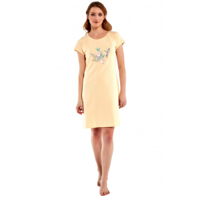 Dámska nočná košeľa 612/265 Flowers2 Žltá s potlačou - CORNETTE