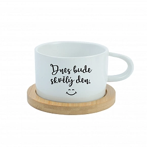 DNES BUDE SKVELÝ DEŇ - biely hrnček makronka 200 ml