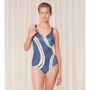 Dámske jednodielne plavky Summer Allure OP modré/ecru - Triumph