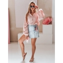 Koszula damska oversize muślinowa MUSLINEA różowa FashionStreet DY0477
