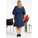 Dámske šaty plus size Rolanda tmavo modrá - Karko