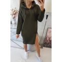 Dlhá tunika s kapucňou 18784 khaki - Kesi