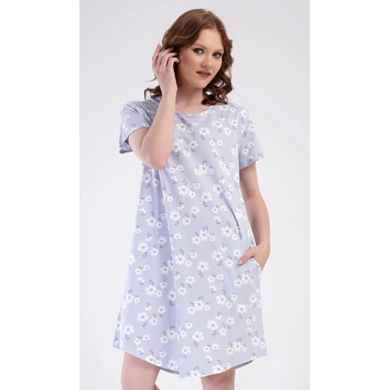 Dámské domácí šaty Nature modro-bílé - Vienetta