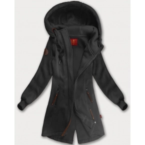 Dámska dlhá mikina s kapucňou, grafitová (AMG-675/2)