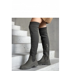 Dámské kombinované kozačky 68140 zelené - Solea Dámské kombinované kozačky 68140 zelené - Solea