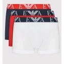 Pánske trenírky - 111357 2R715 97010 - biela/červená/tm.modrá - Emporio Armani