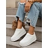 Sneakersy damskie skórzane na platformie białe FashionStreet ZY1376