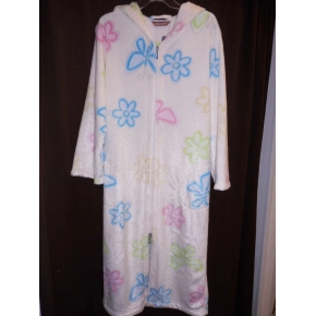 Dámsky 3/4 župan kapucňa / zips - kvety - Vestis