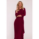 Šaty s volánikom S425 bordó - Stylove