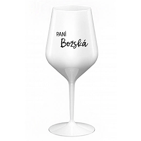 PANIA BOŽSKÁ - biely nerozbitný pohár na víno 470 ml