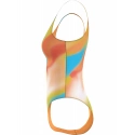 Dámske jednodielne plavky SCOOP ONE PIECE-PRINT KW0KW02086 0G0 oranžovožlté - Calvin Klein