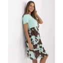 Dámske šaty DHJ SK 253701.80 Mintová s hnedou - FPrice