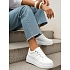 Sneakersy damskie skórzane na grubej platformie białe FashionStreet ZY1394