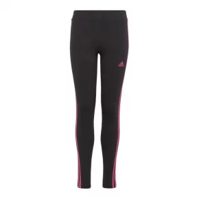 Dámske legíny 3-stripes Jr IC3627 Čierna s ružovou - Adidas