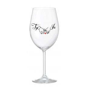 TY A JA (svadba) - číry pohár na víno 350 ml