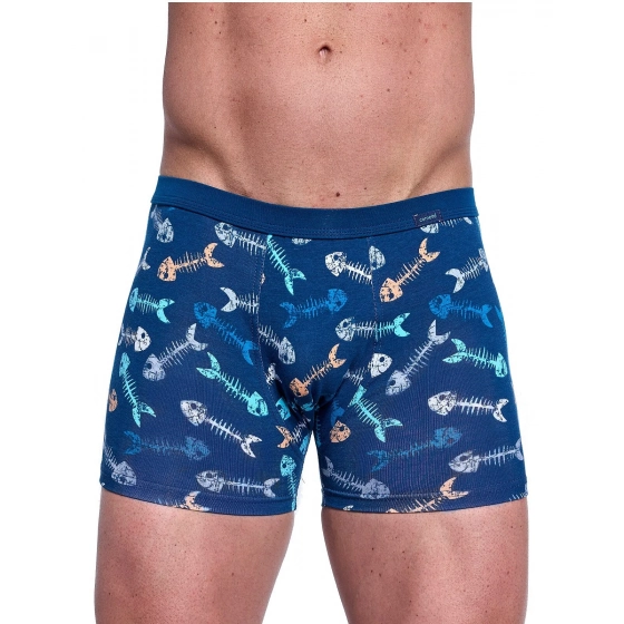 Pánske boxerky Tattoo Fishbone 280/247 Tmavomodrá vzor - Cornette