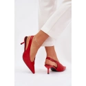 Dámske lodičky s otvorenou pätou SQC-221 Červená - GIVANA