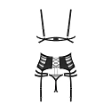 Dámsky sexy set Lune Bellis 3-Pcs Crotchless čierny - Obsessive
