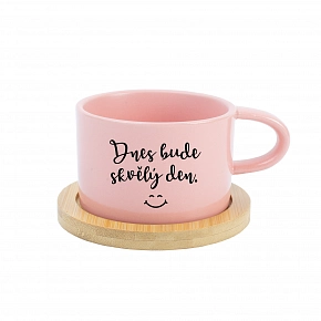 DNES BUDE SKVELÝ DEŇ - ružový hrnček makronka 200 ml