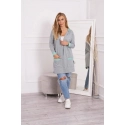 Dámska dvojfarebná pelerína s kapucňou 21679 / 69422 mint+sivá - Kesi