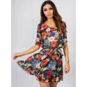 Dámske šaty LK SK 507626.70 čierne s kvetinami - FPrice